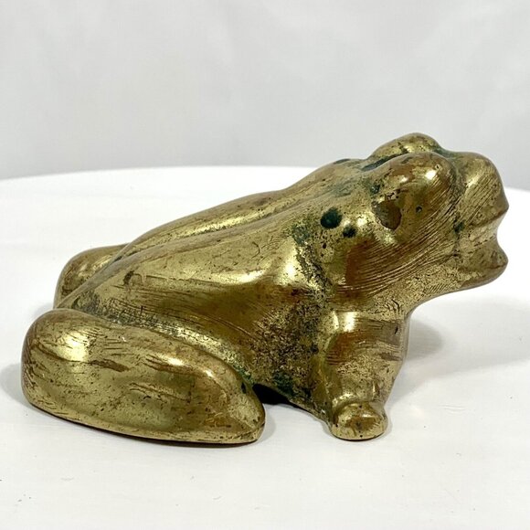 BRASS FROG Paperweight Heavy Decorative Figurine - Picture 7 of 11